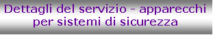 Casella di testo: Dettagli del servizio - apparecchi per sistemi di sicurezza